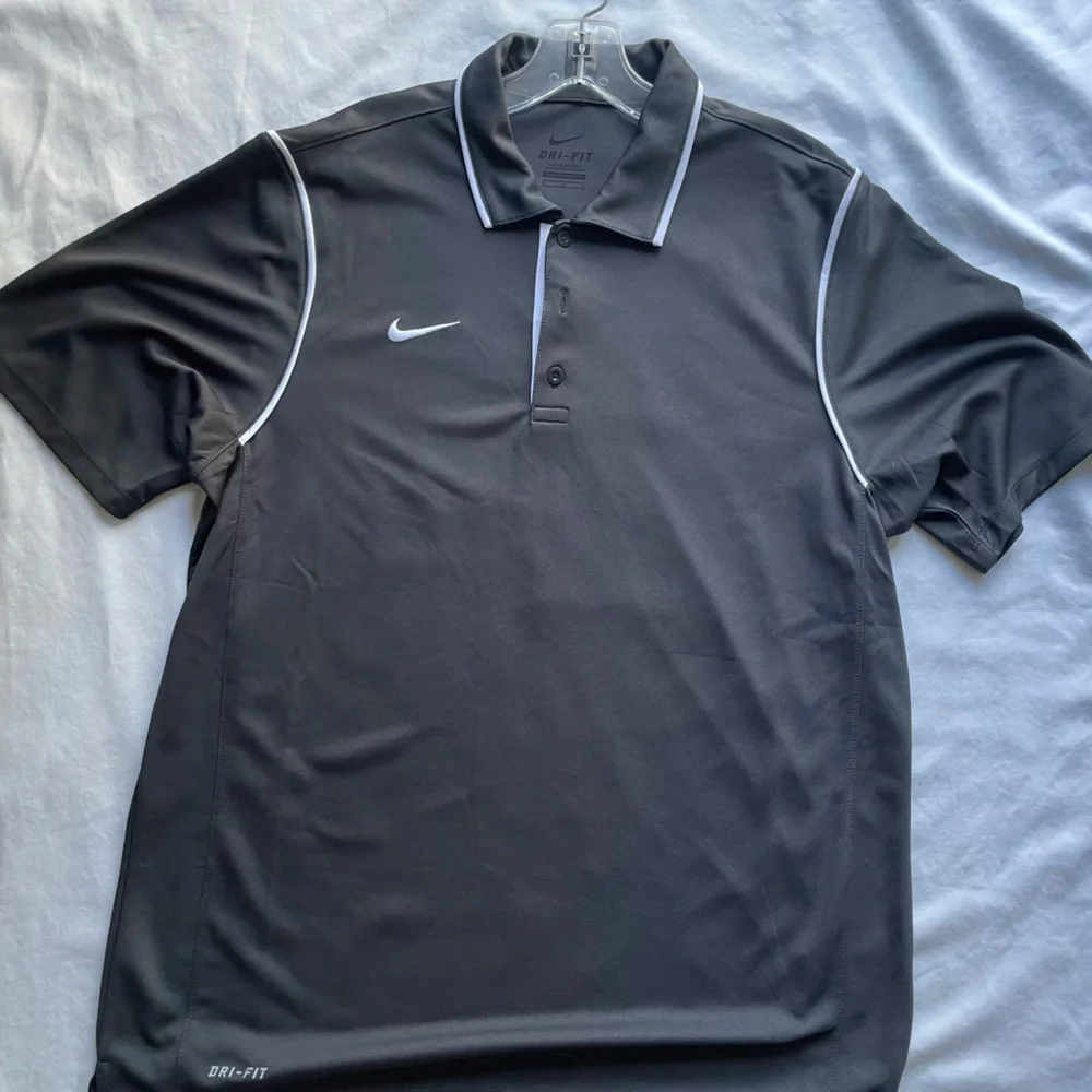 Nike Black Dri-FIT Polo Shirt with White Trim